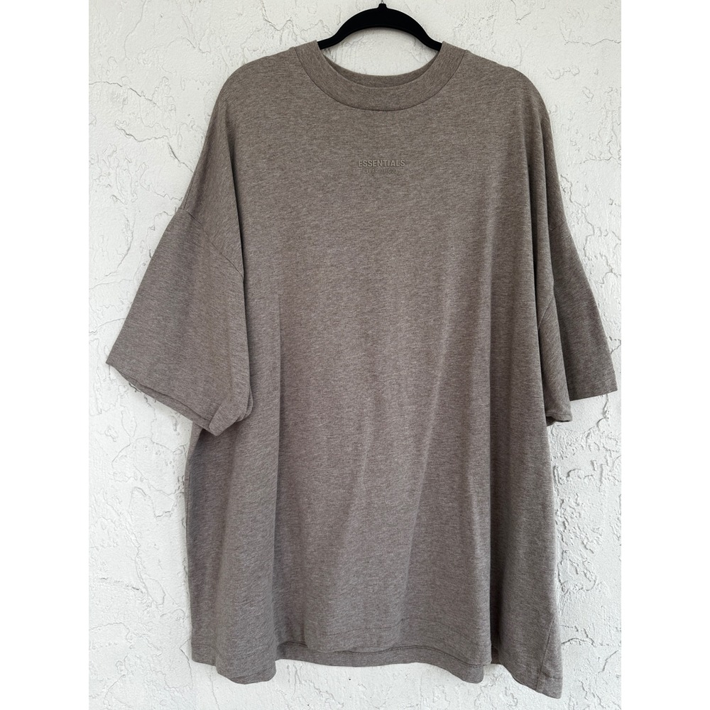Fear of God Essentials Oversized T-Shirt Heather Taupe Brown Large
